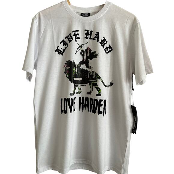 Genuine Brand LIVE HARD LOVE HARDER Tee – Velvet Vibes & Street Heat 🔥 (M) - Picture 1 of 7